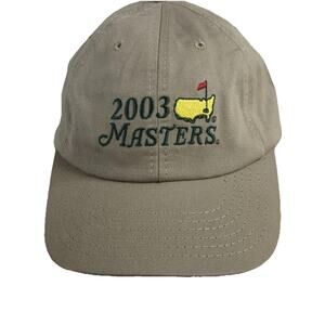 Vintage Y2K 2004 Masters Hat Golf Mens Adjustable Cap Beige Augusta NEW